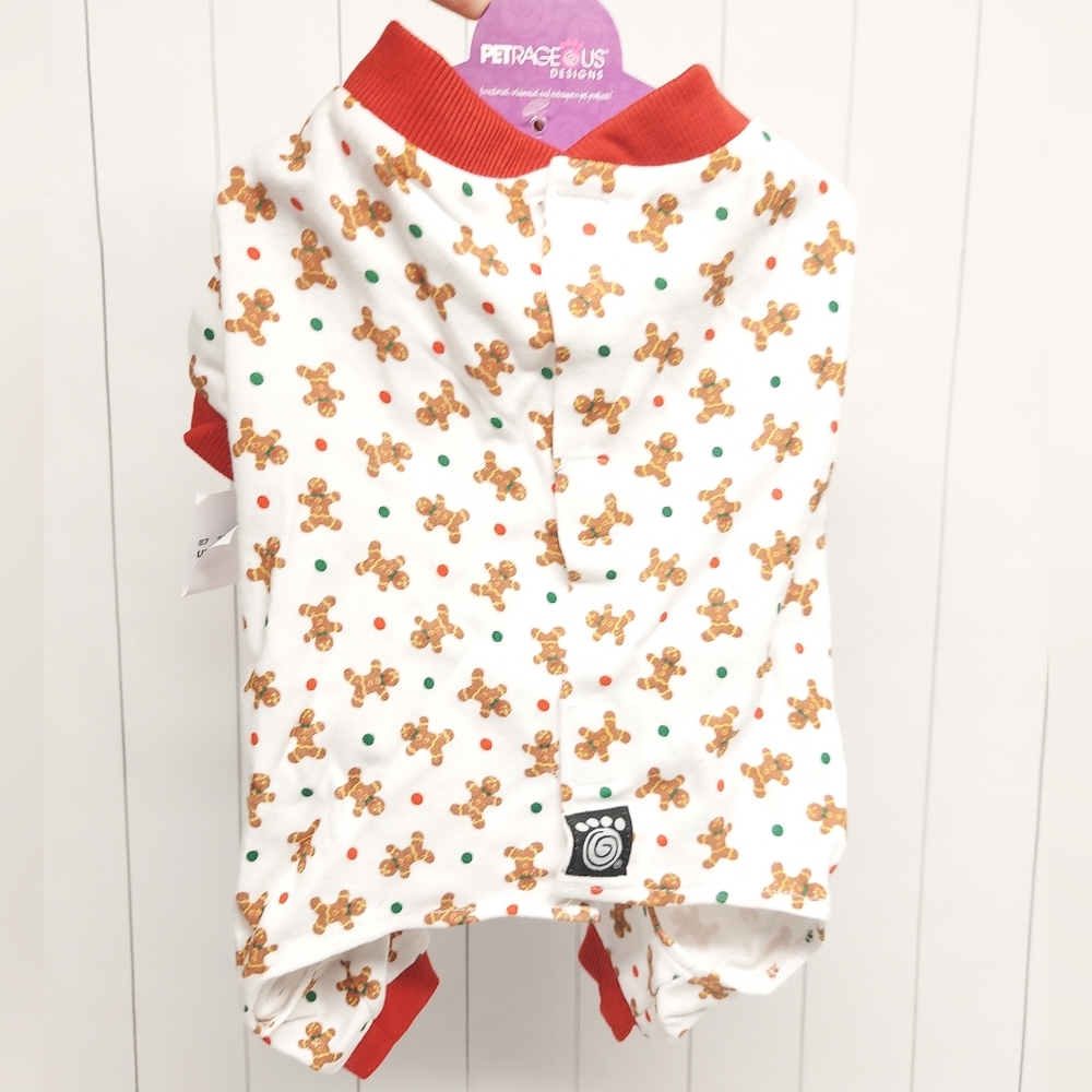 PetRageous Pet Pajamas with Gingerbread Print Sz S